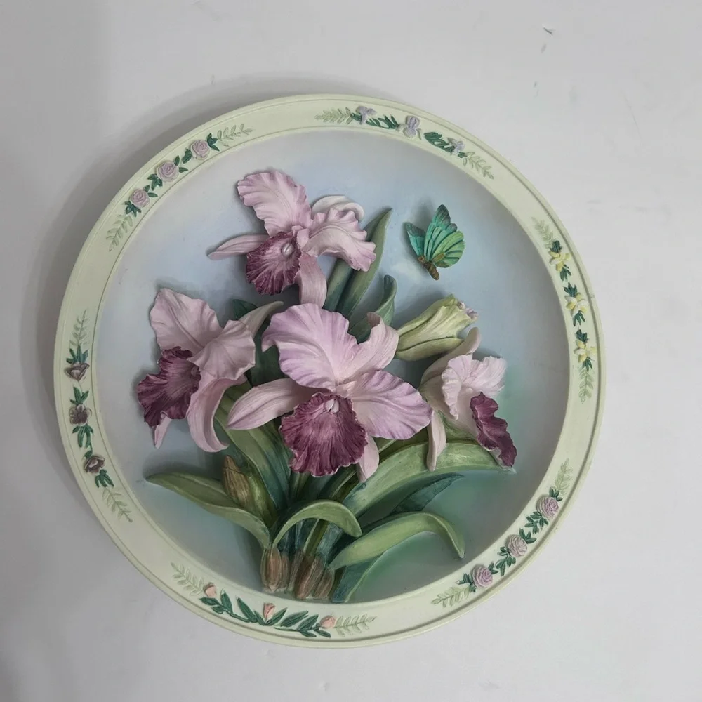 Lena Liu Orchid Garden Floral Vintage Collection Beautiful Garden Hand Painted